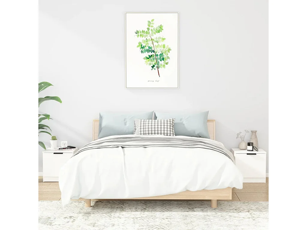 Pekela  Tables de chevet 2 pcs Blanc 40x39x40 cm