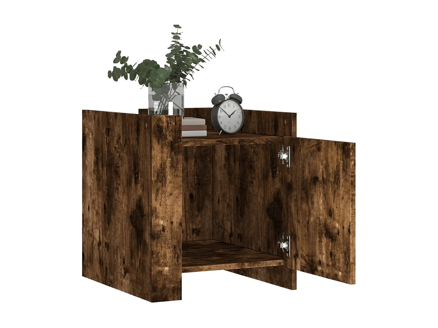 Jarnor  Table de chevet chêne fumé 45x50x50 cm bois d'ingénierie