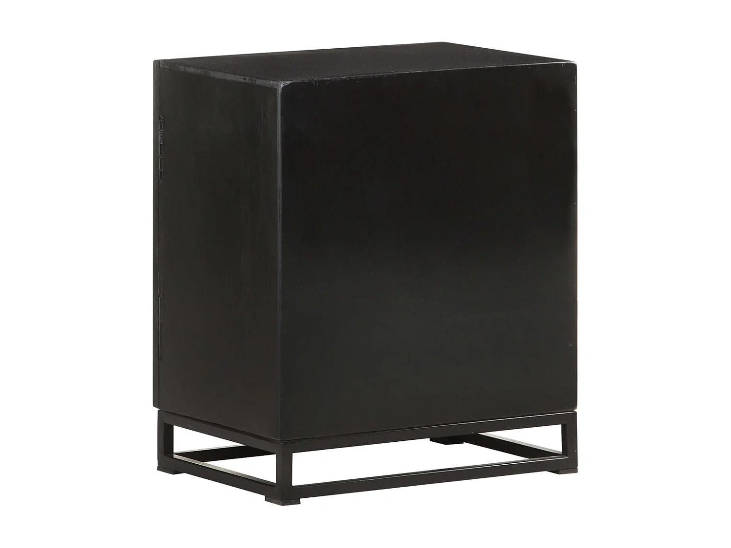 Garden Furniture -  Comodino Nero 40x30x50 cm in Legno Massello di Acacia e Mango