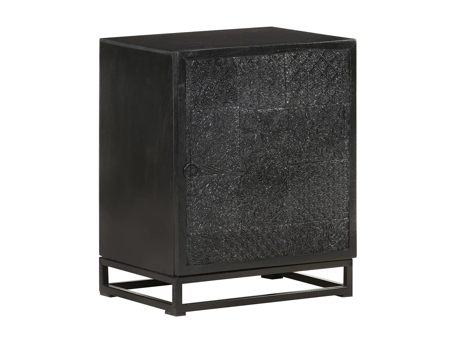 Garden Furniture -  Nachttisch Schwarz 40x30x50 cm Akazie und Mango Massivholz