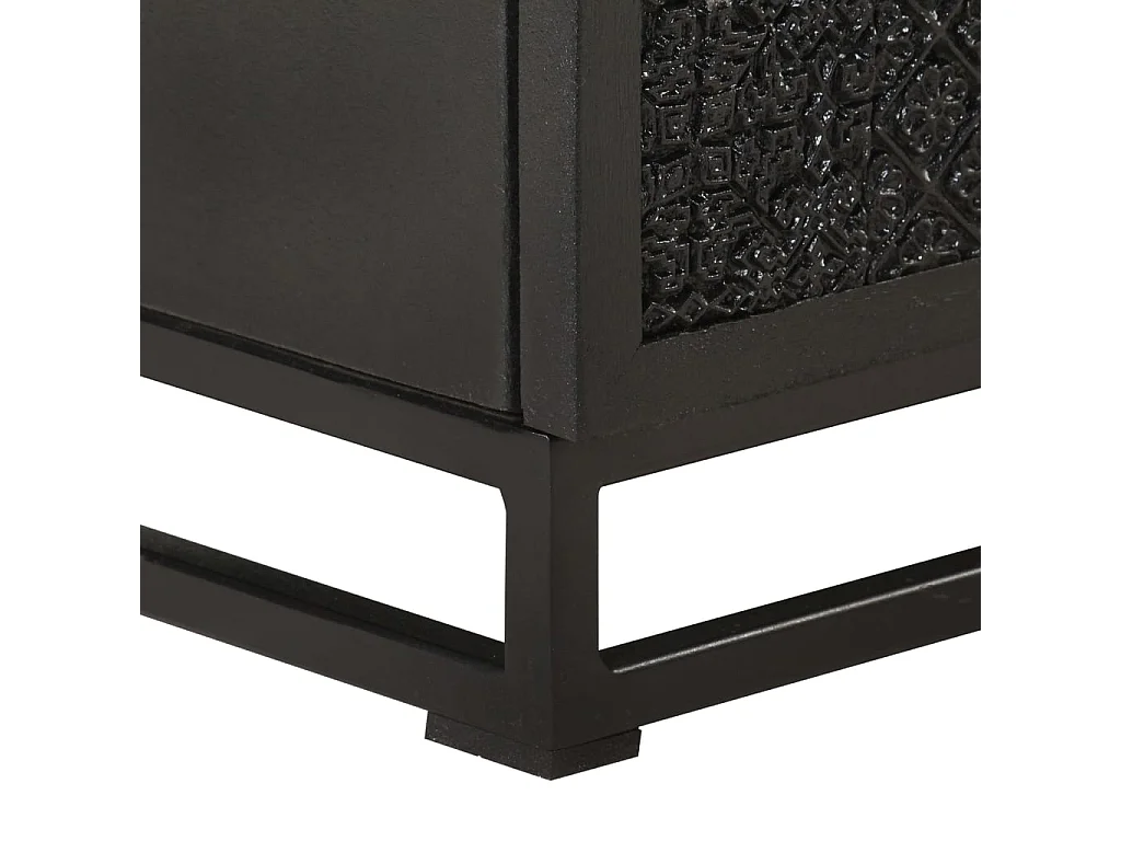 Garden Furniture -  Nachttisch Schwarz 40x30x50 cm Akazie und Mango Massivholz