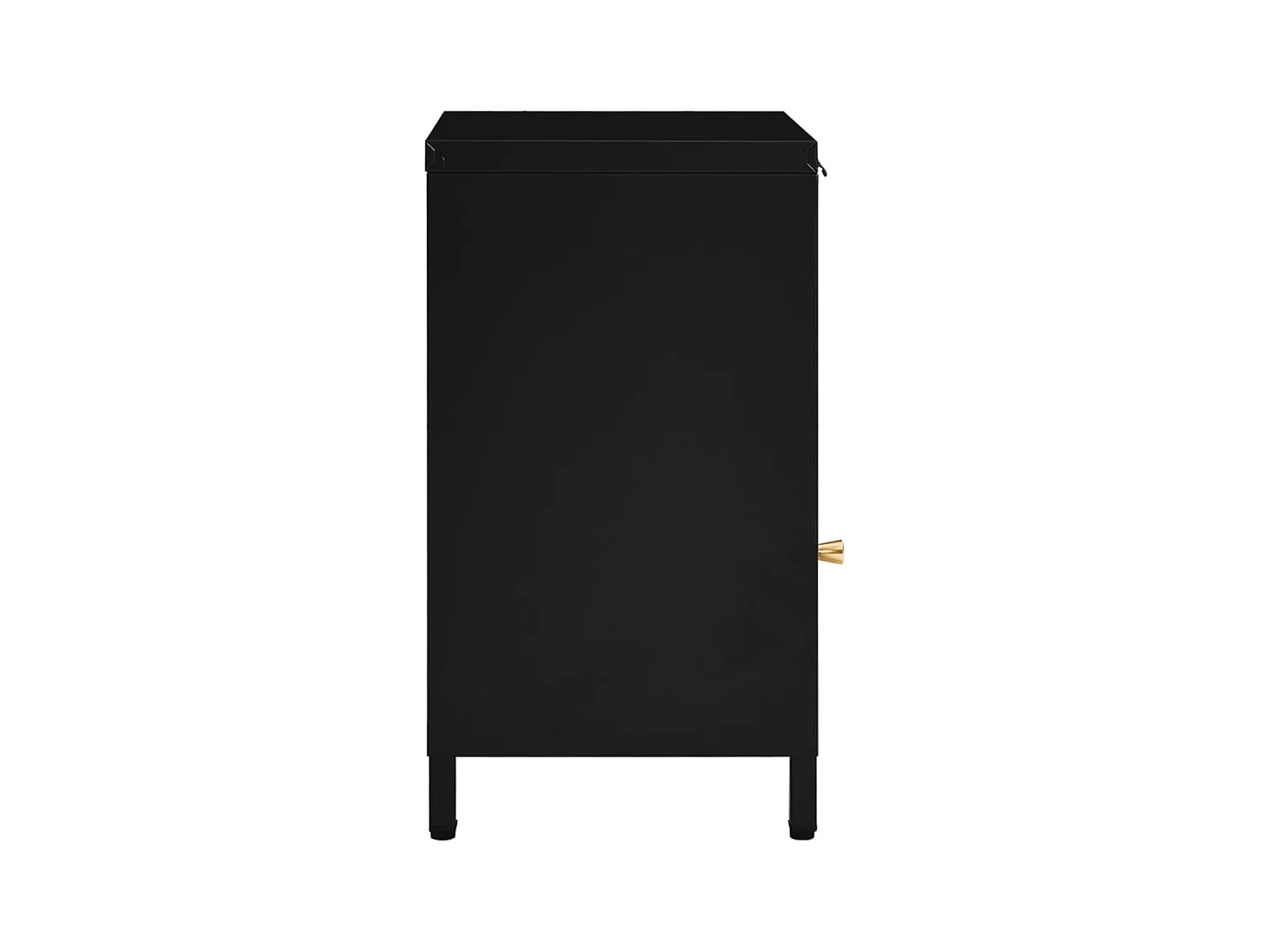 Coola  Table de chevet Noir 40x30x54,5 cm Acier et verre