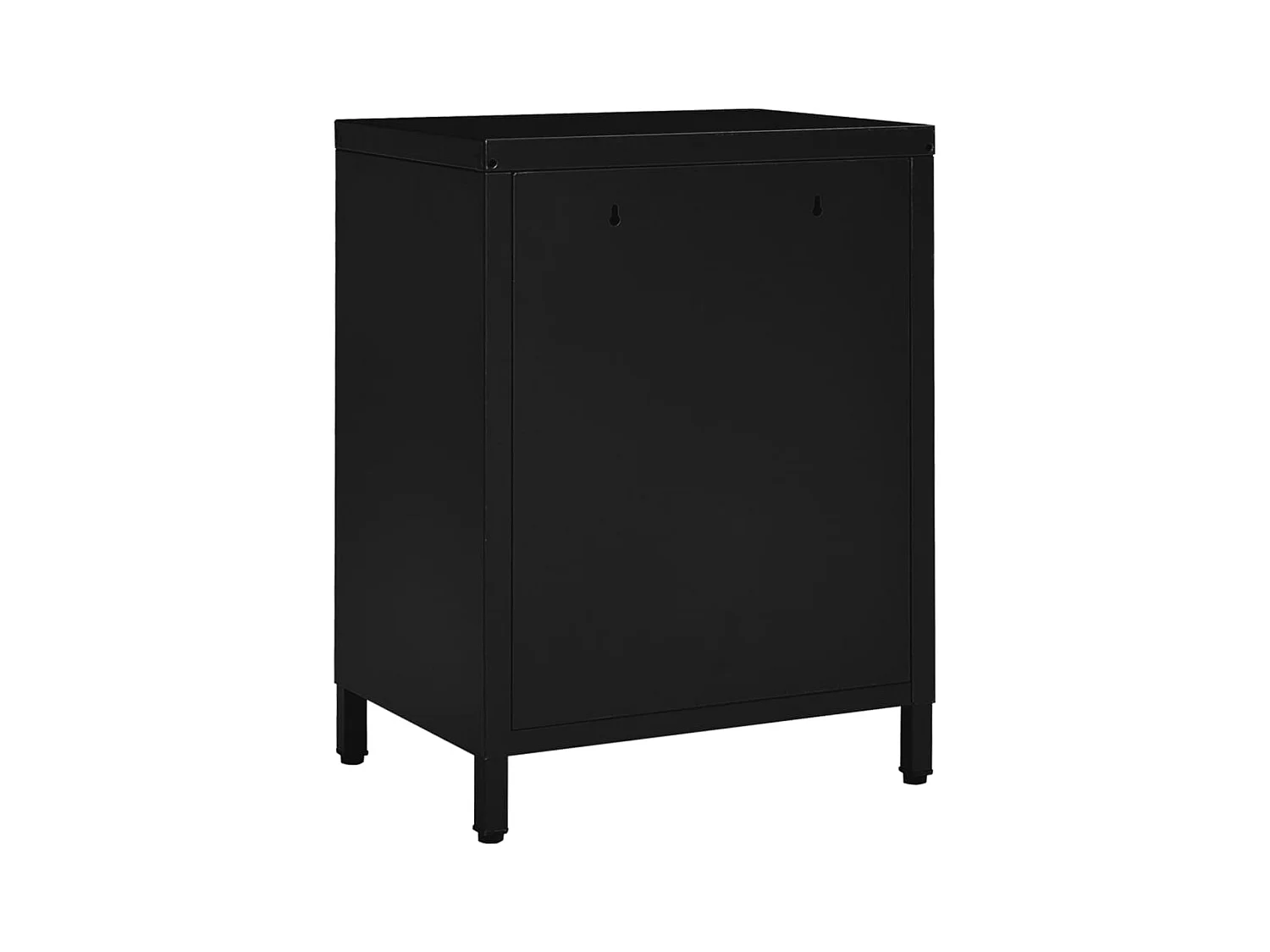 Coola  Table de chevet Noir 40x30x54,5 cm Acier et verre