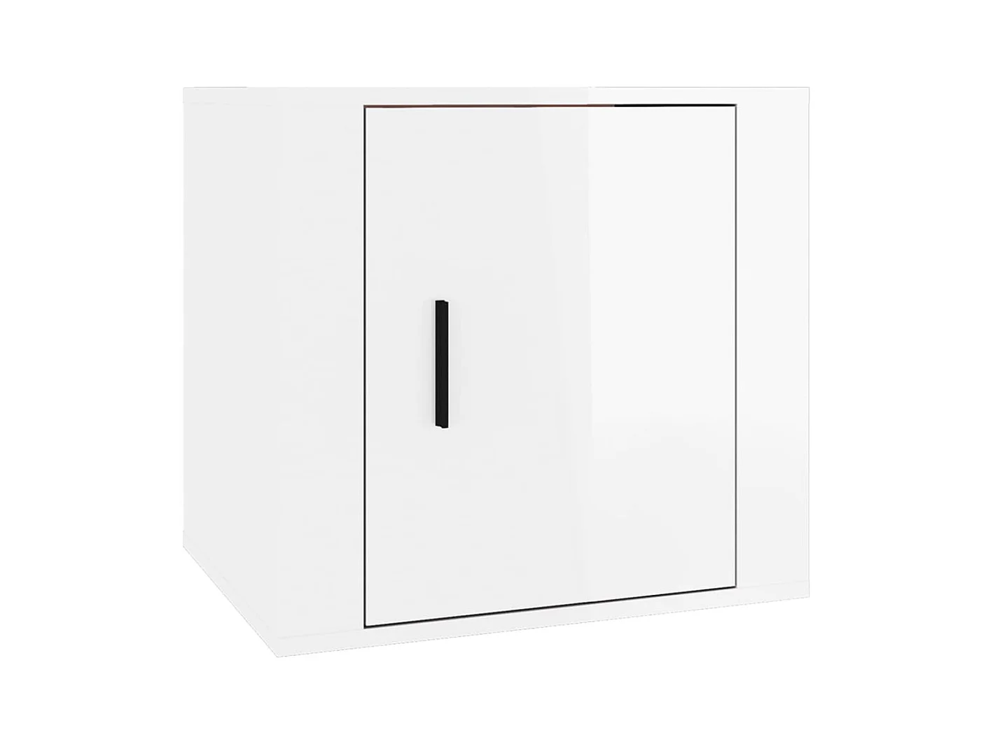 Quinty  Table de chevet Blanc brillant 50x39x47 cm