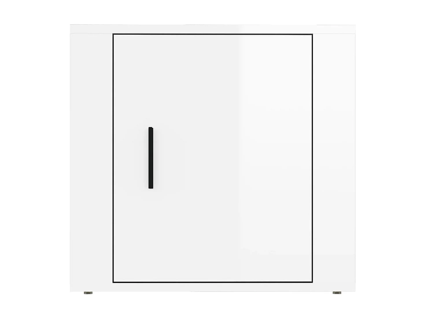 Quinty  Table de chevet Blanc brillant 50x39x47 cm