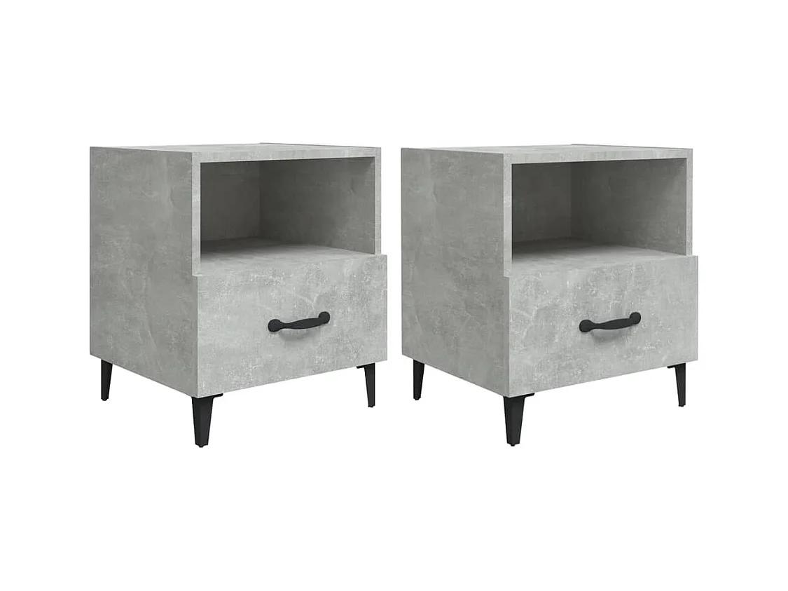 Weedsport  Tables de chevet 2 pcs Gris béton Bois d'ingénierie