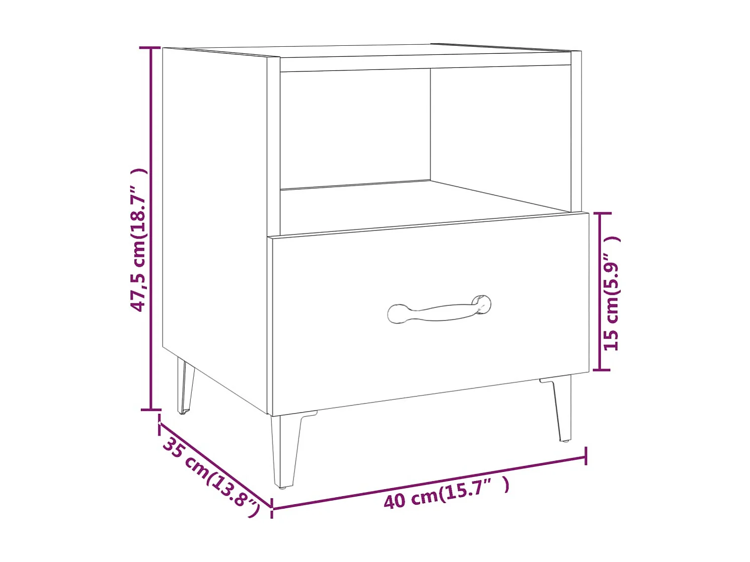 Weedsport  Tables de chevet 2 pcs Gris béton Bois d'ingénierie
