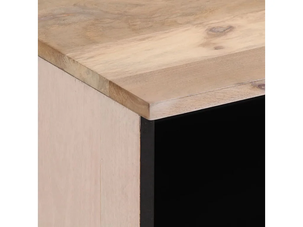 Murdin  Tables de chevet 2 pcs 40x34x46 cm bois manguier massif blanc