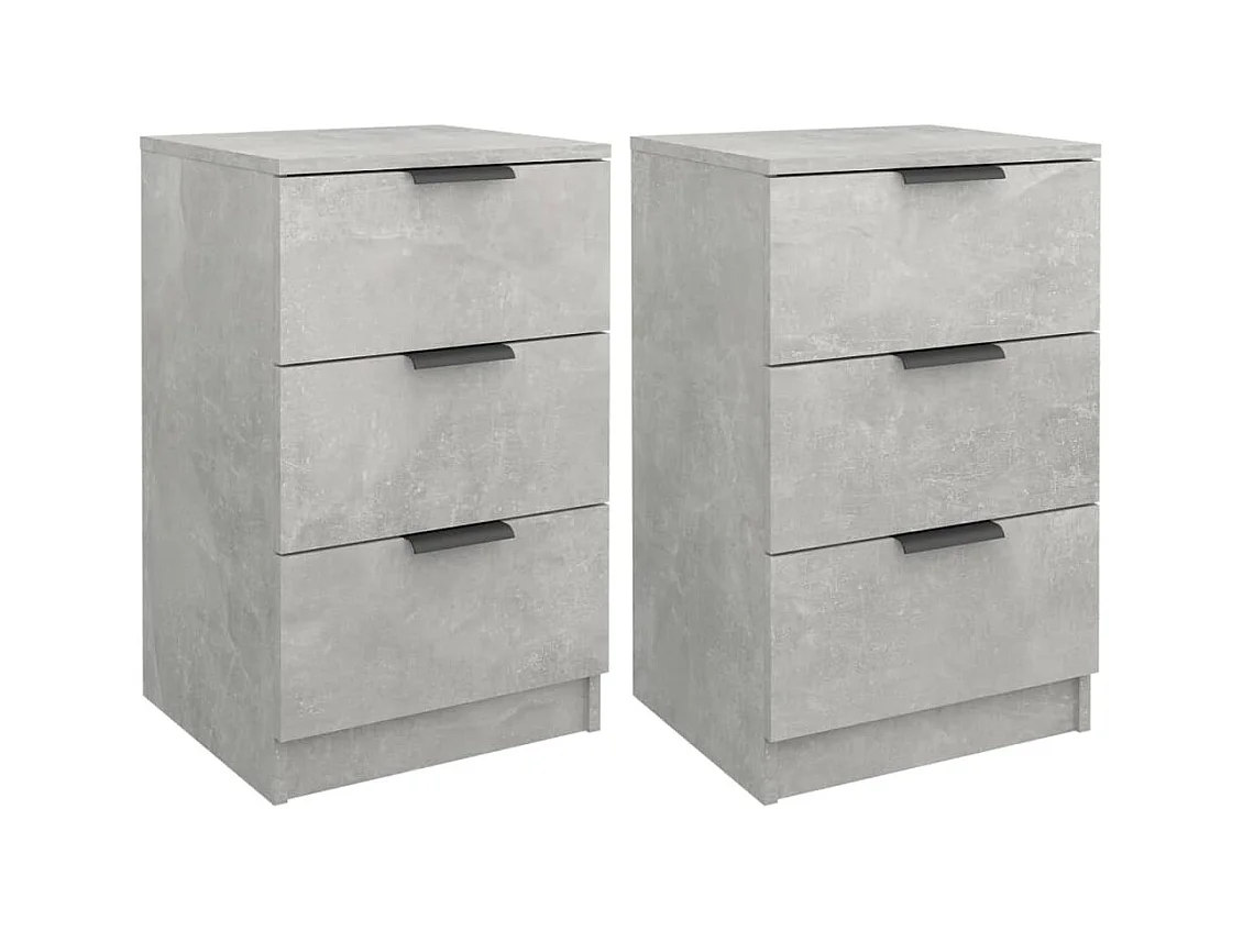 Tucson  Tables de chevet 2 pcs Gris béton 40x36x65 cm