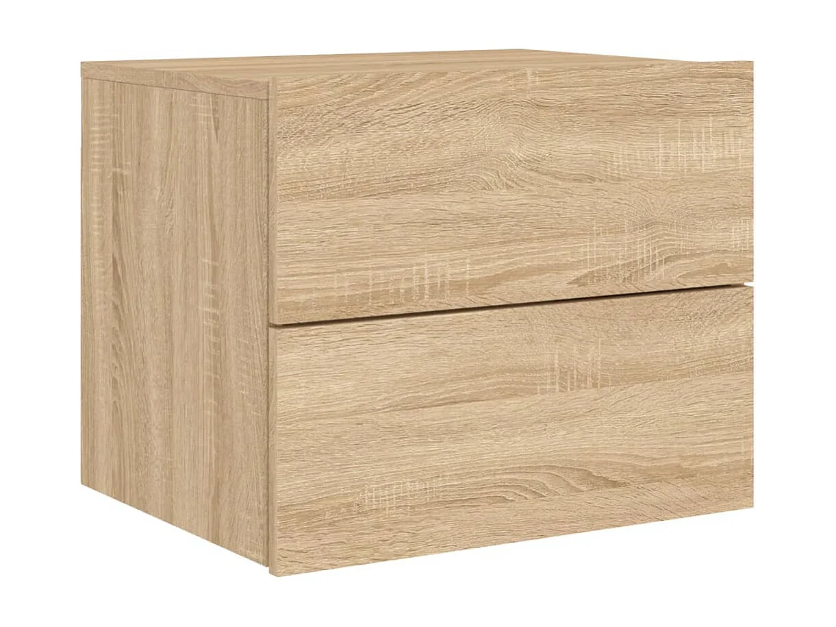 Rhylan  Table de chevet murale avec lumières LED chêne sonoma