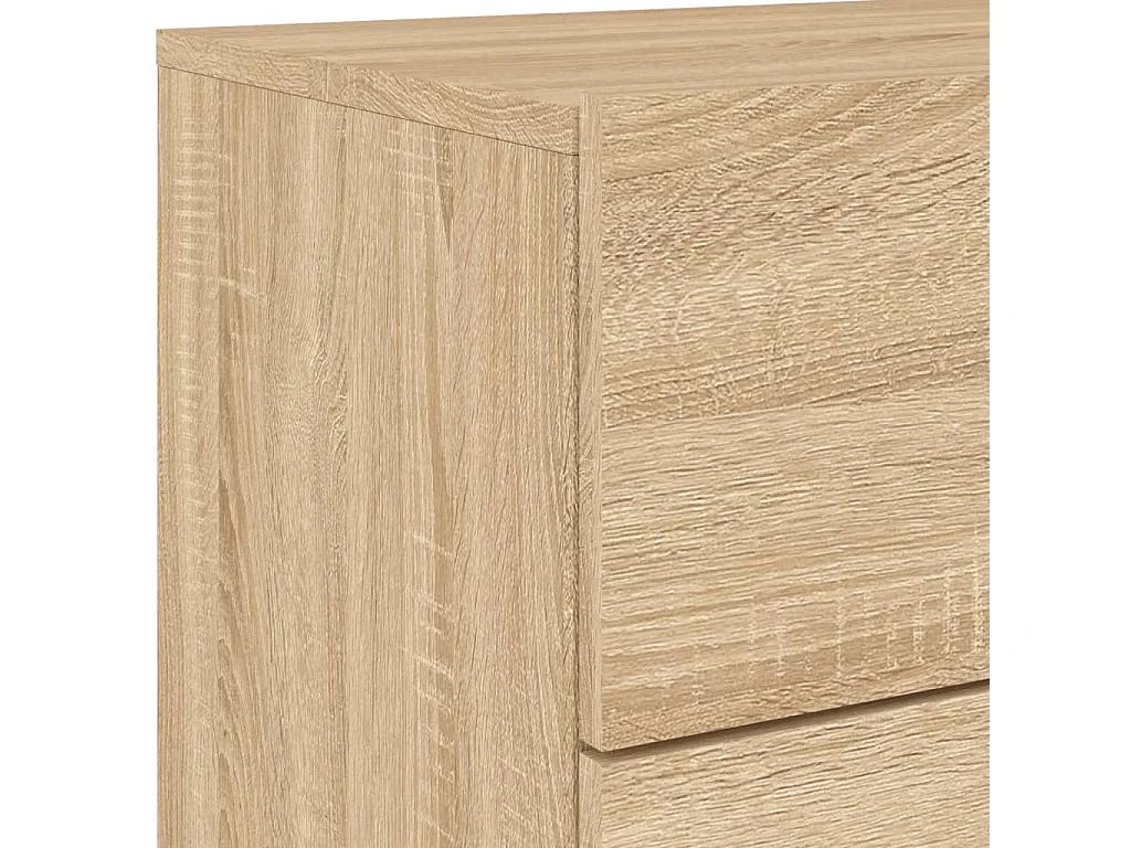 Rhylan  Table de chevet murale avec lumières LED chêne sonoma