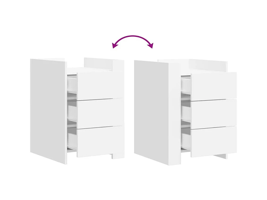 Frysa  Table de chevet blanc 45x50x65 cm bois d'ingénierie