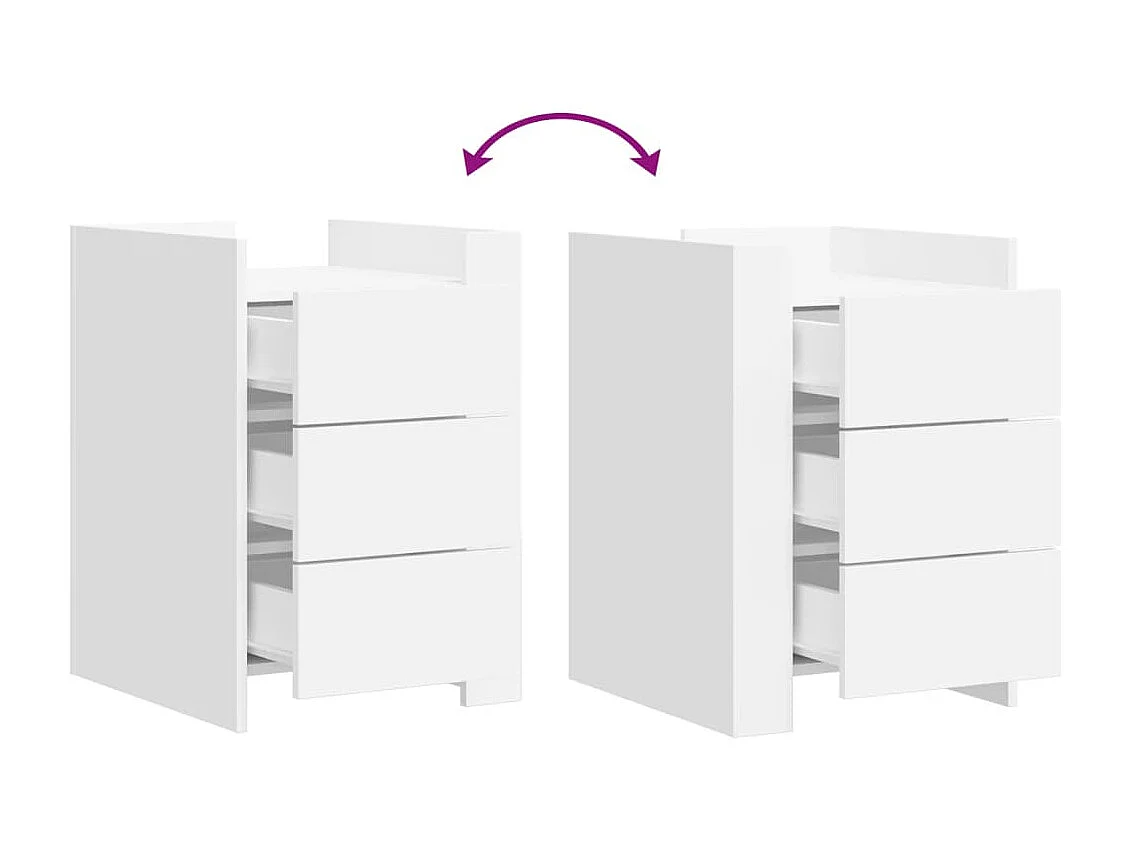 Frysa  Table de chevet blanc 45x50x65 cm bois d'ingénierie