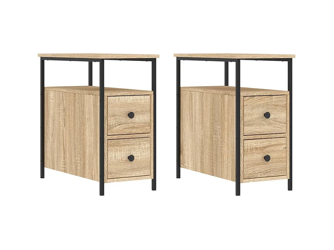 Chase City  Tables de chevet 2 pcs chêne sonoma 30x60x60 cm bois ingénierie