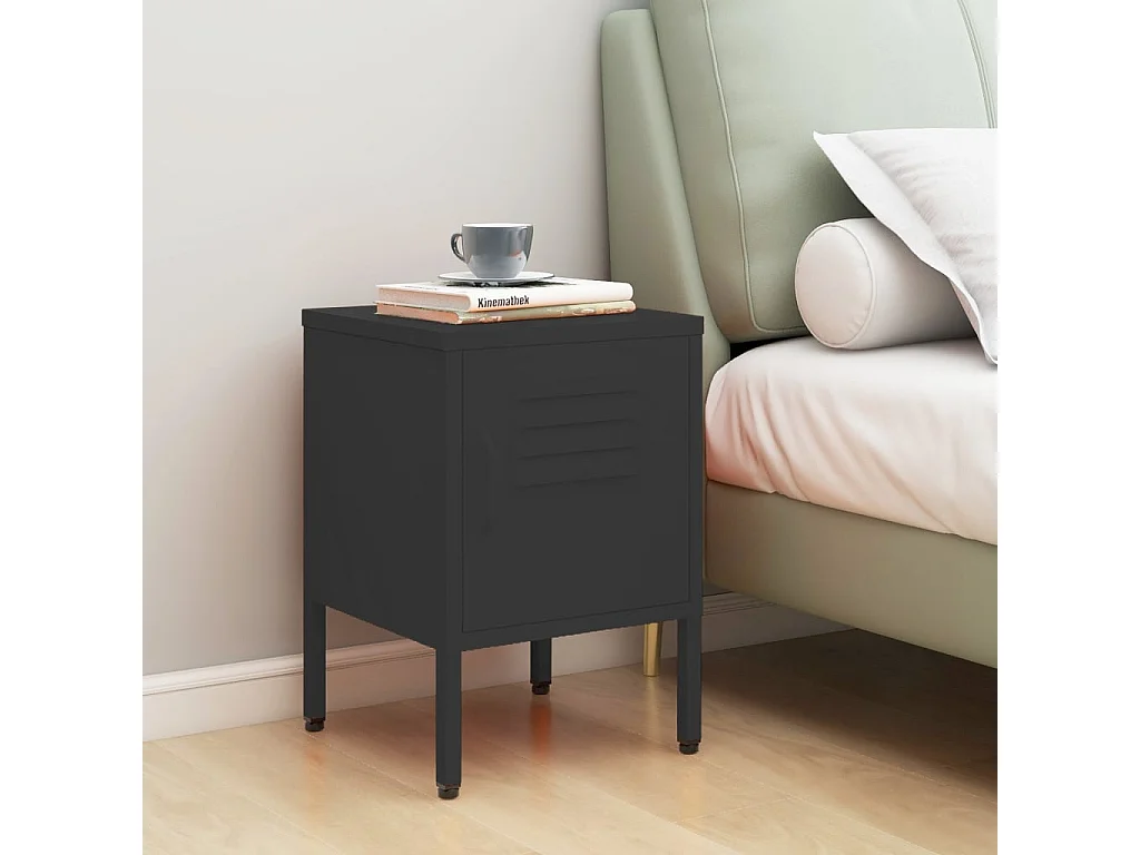 Lakeland  Table de chevet Anthracite 35x35x51 cm Acier