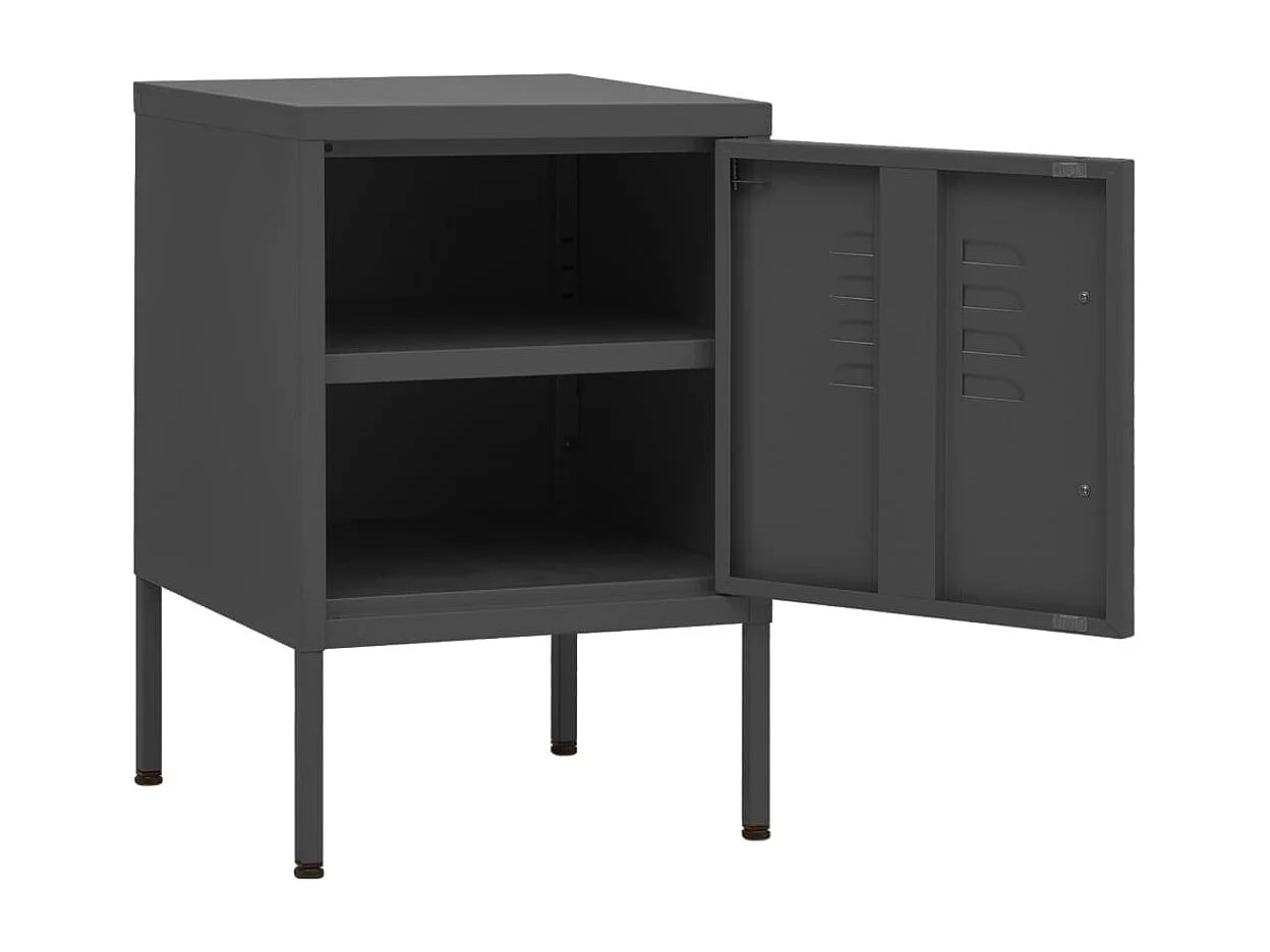 Lakeland  Table de chevet Anthracite 35x35x51 cm Acier