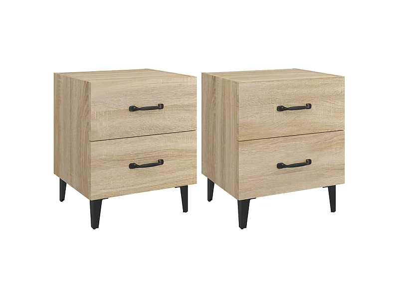 Higginsville  Mesitas de noche 2 unidades color roble Sonoma 40x35x47,5 cm