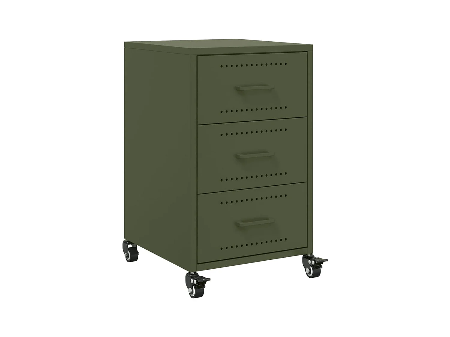 Elandir  Table de chevet vert olive 36x39x59 cm acier