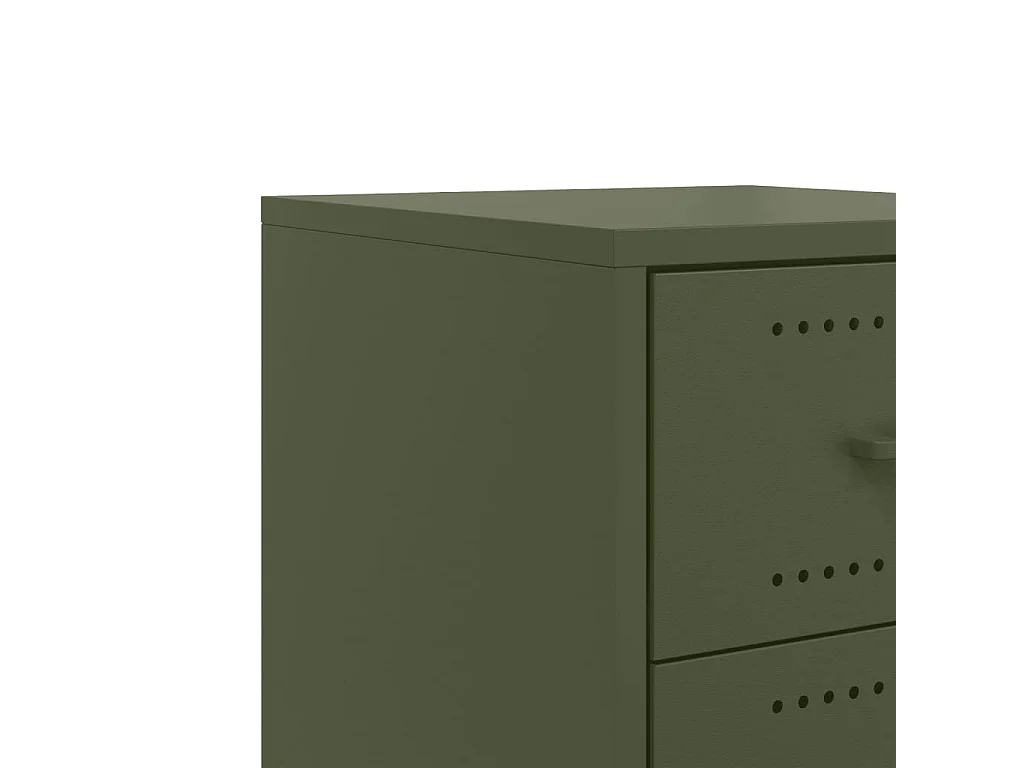 Elandir  Comodino Verde Oliva 36x39x59 cm in Acciaio