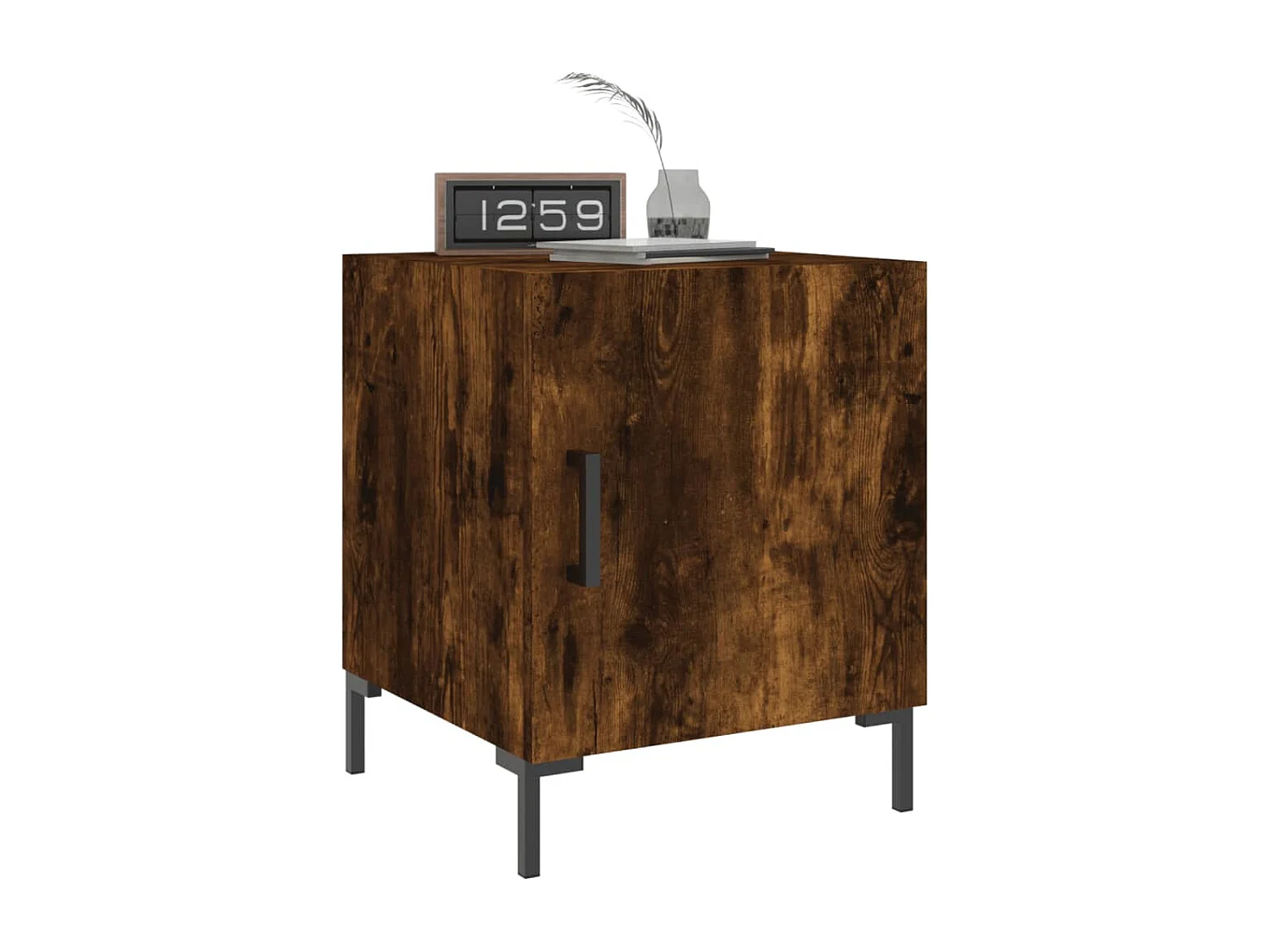 Emarente  Comodino Rovere Fumo 40x40x50 cm in Legno Multistrato