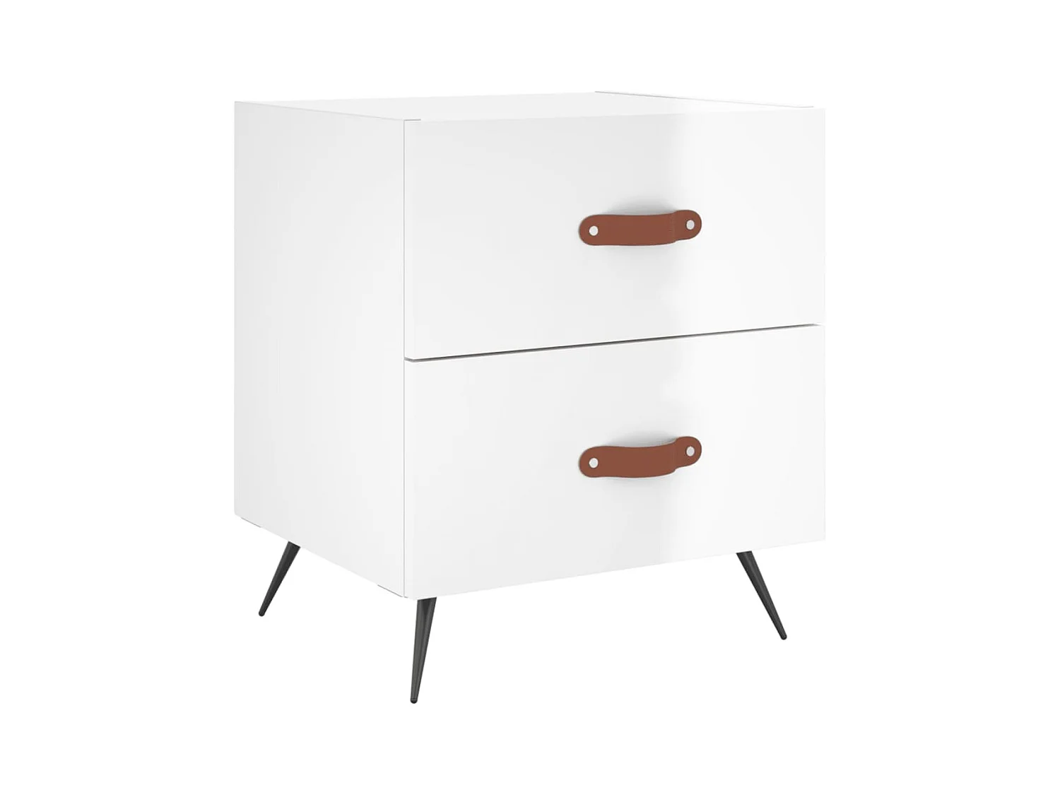 Yvella  Table de chevet blanc brillant 40x35x47,5 cm bois d’ingénierie