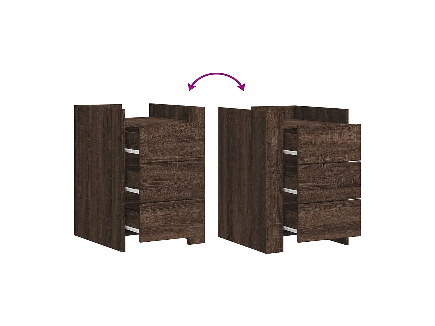 Frysa  Table de chevet chêne marron 45x50x65 cm bois d'ingénierie