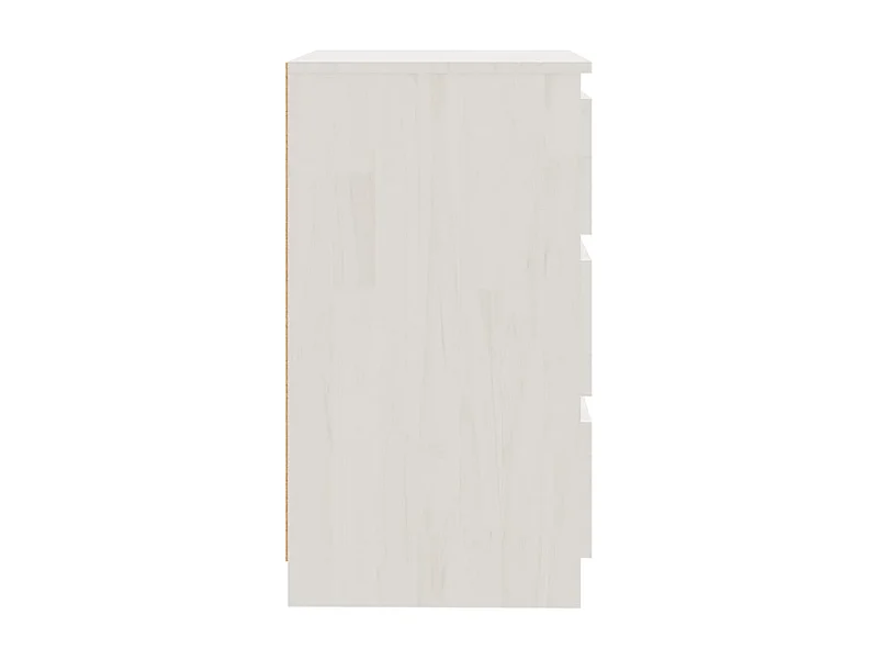 Bryna  Table de chevet Blanc 60x36x64 cm Bois de pin massif