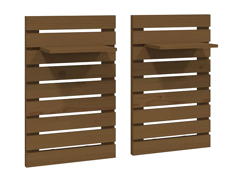 Abdeslam  Étagères de chevet murales 2 pcs Marron miel Bois de pin massif