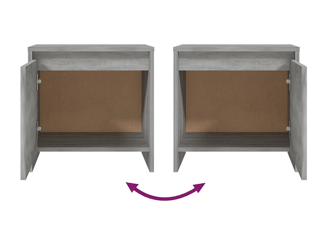 Little Rock  Tables de chevet 2 pcs Sonoma gris 45x34x44,5cm bois ingénierie