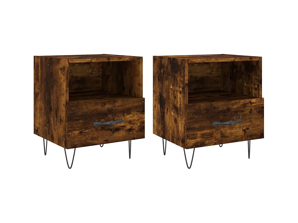 Joshua Tree  Tables de chevet 2pcs chêne fumé 40x35x47,5cm bois d’ingénierie