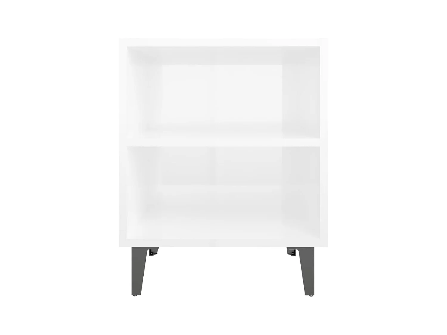 Silo  Table de chevet avec pieds en métal blanc brillant 40x30x50 cm