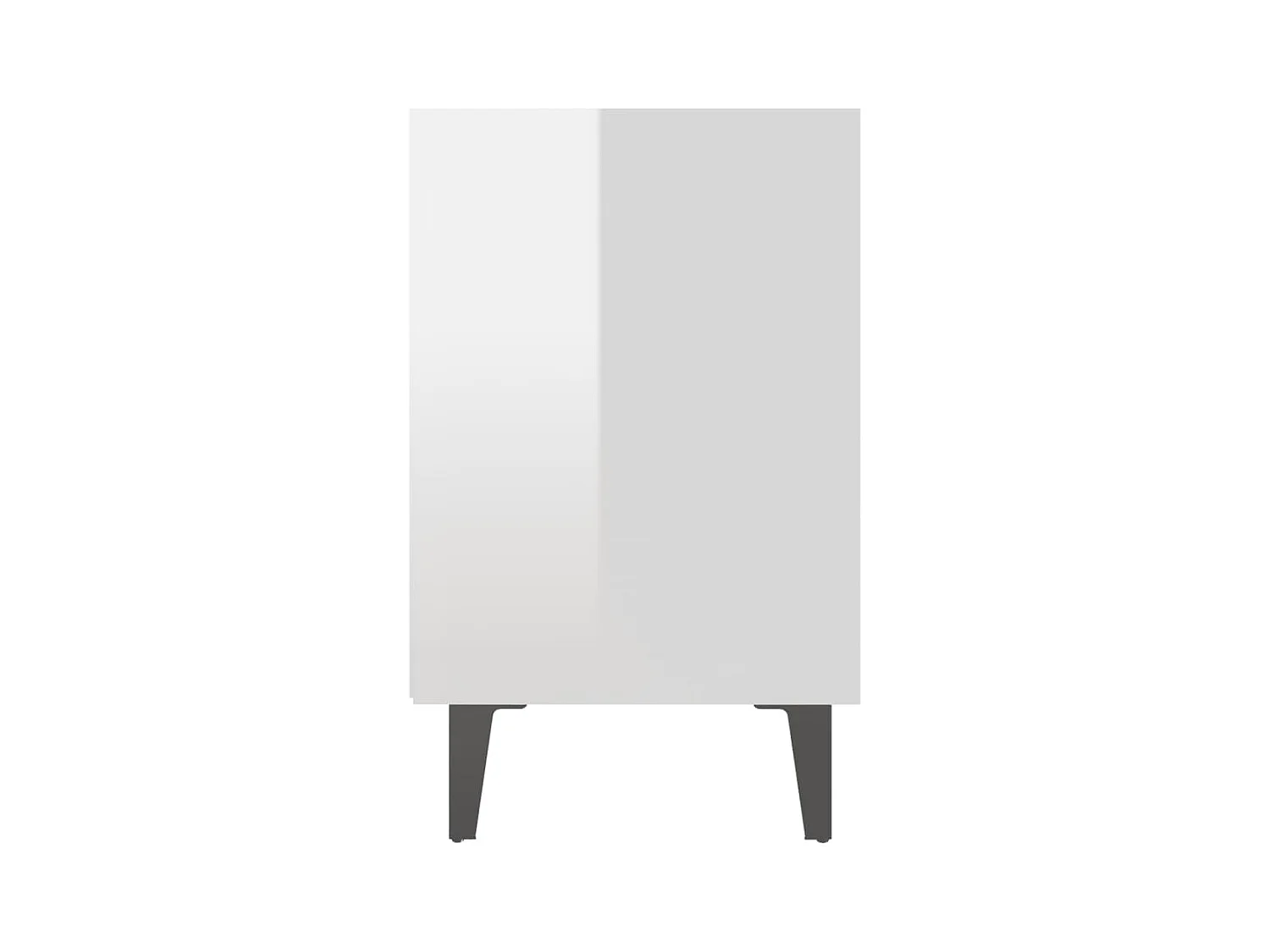 Silo  Table de chevet avec pieds en métal blanc brillant 40x30x50 cm