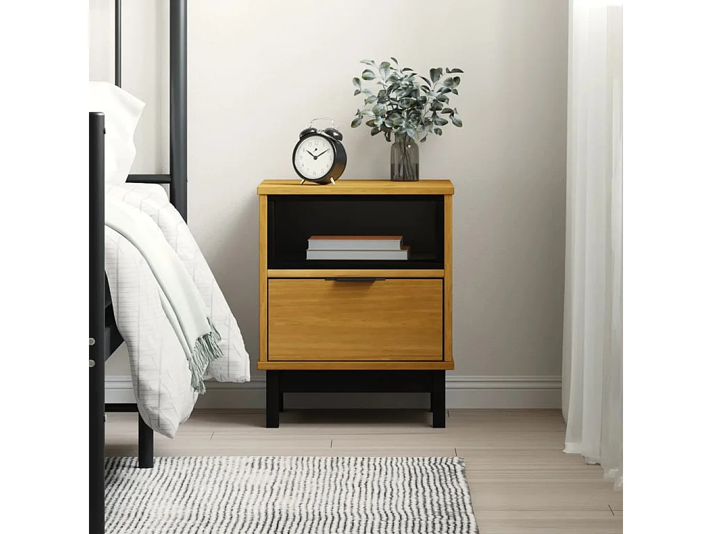 Prolenta Premium -  Table de chevet FLAM 40x35x50 cm bois de pin massif