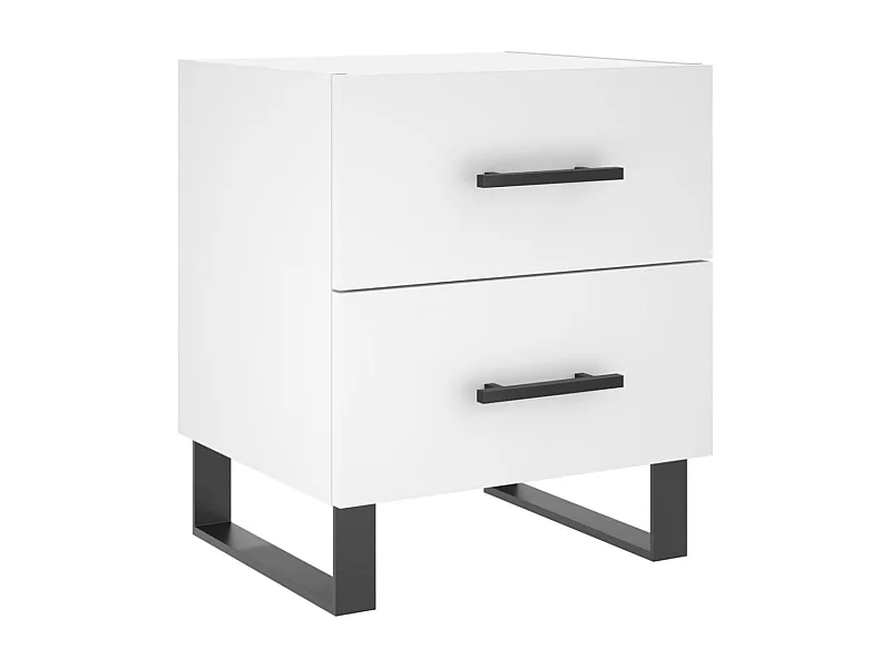 Cennet  Table de chevet blanc 40x35x47,5 cm bois d’ingénierie