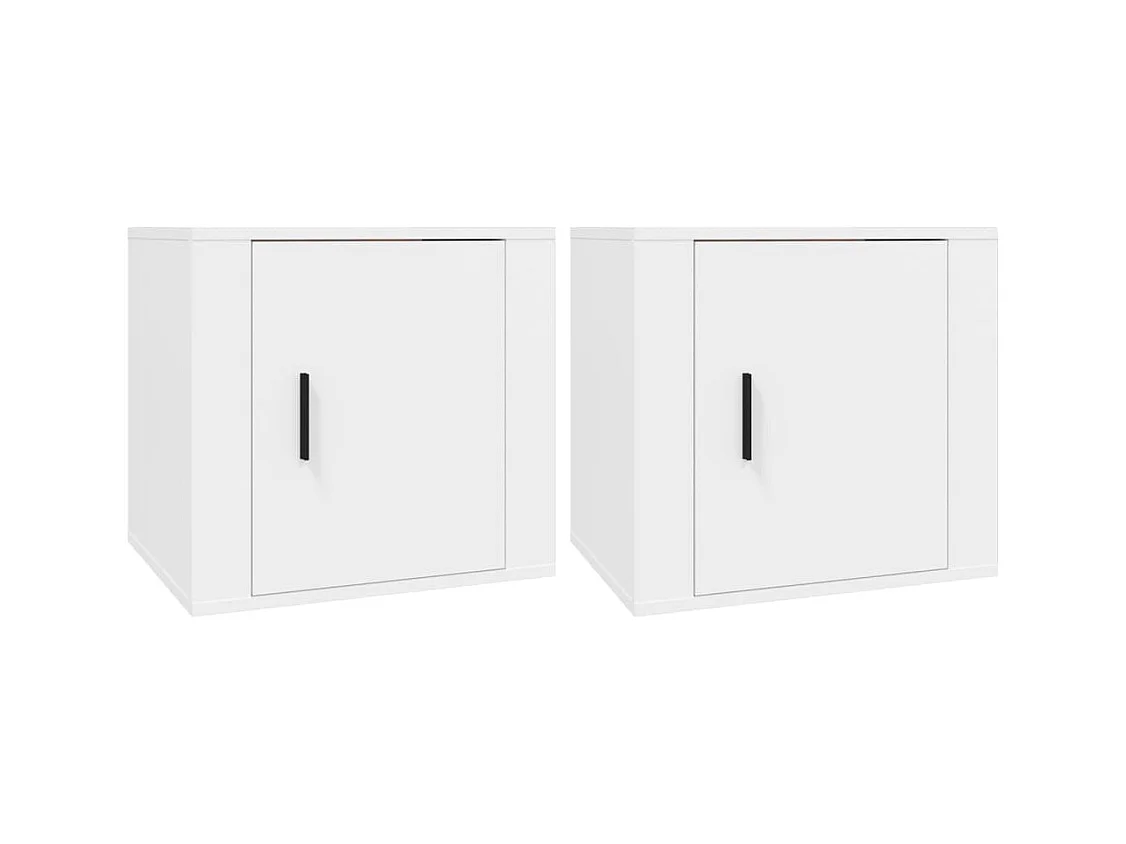 Quinty  Comodini 2 pz Bianca 50x39x47 cm