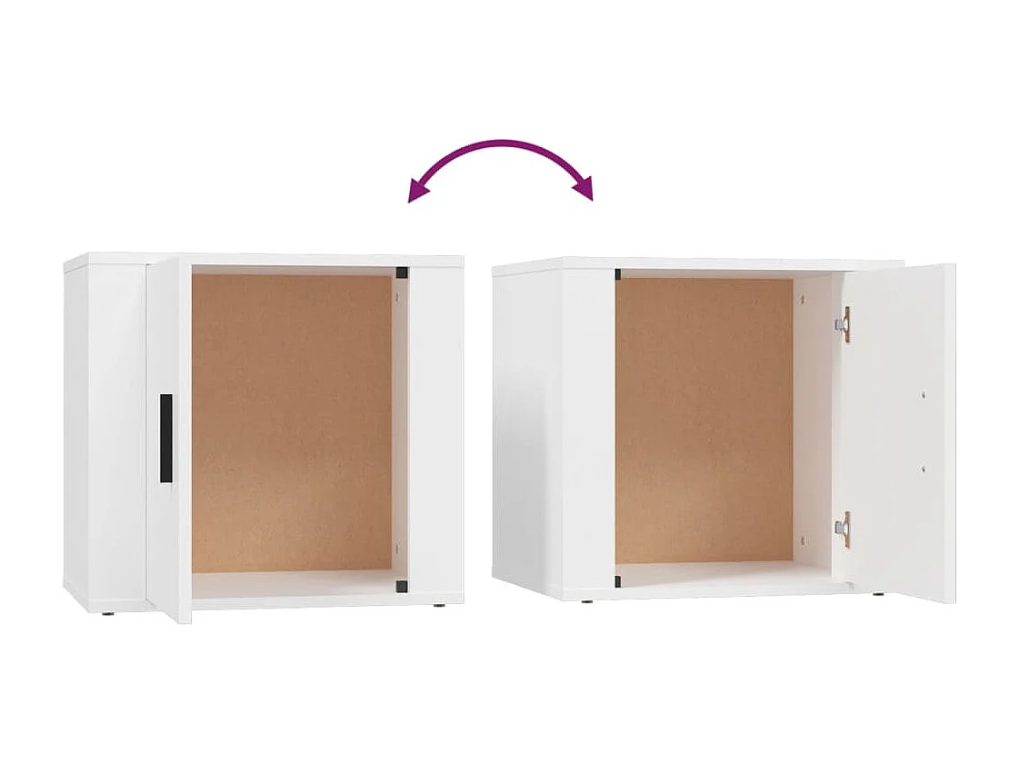 Quinty  Tables de chevet 2 pcs Blanc 50x39x47 cm