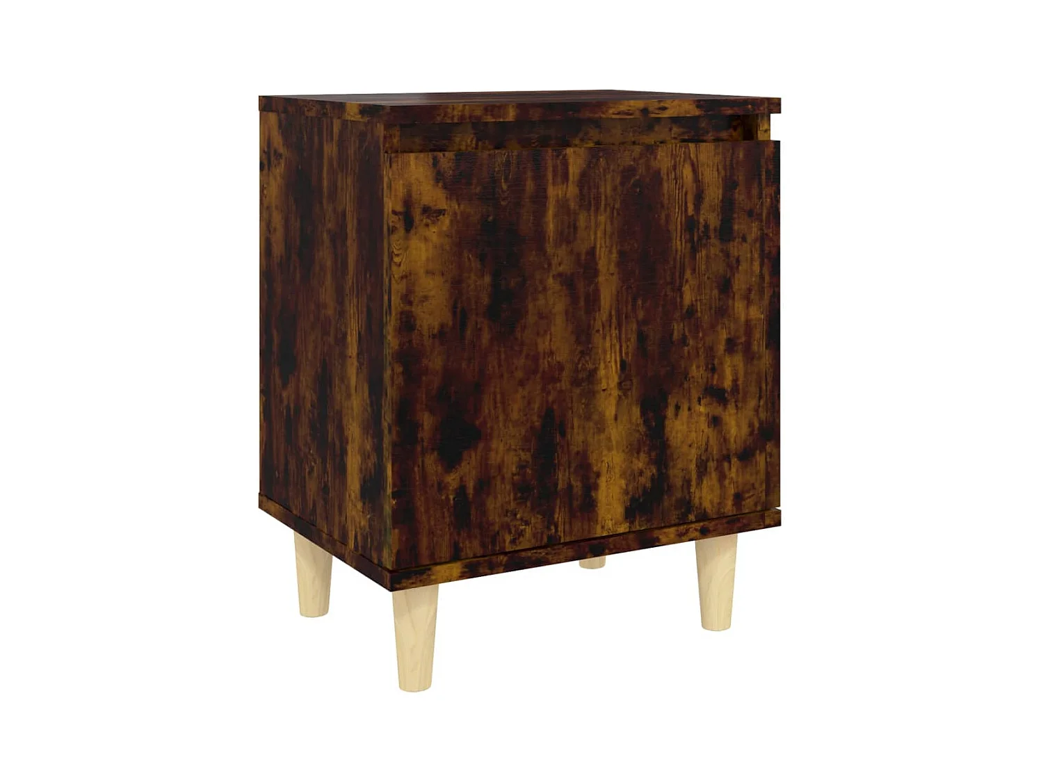 Zwolle  Table de chevet avec pieds en bois Chêne fumé 40x30x50 cm