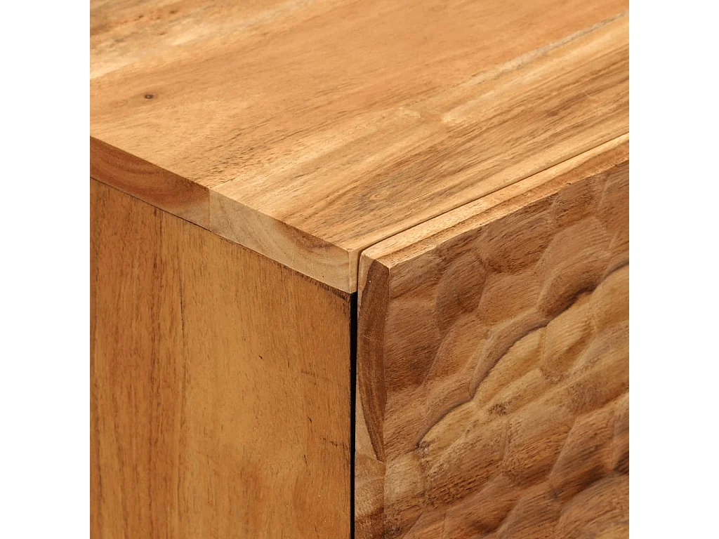 Asrin  Comodino 50x33x60 cm in Legno Massello di Acacia