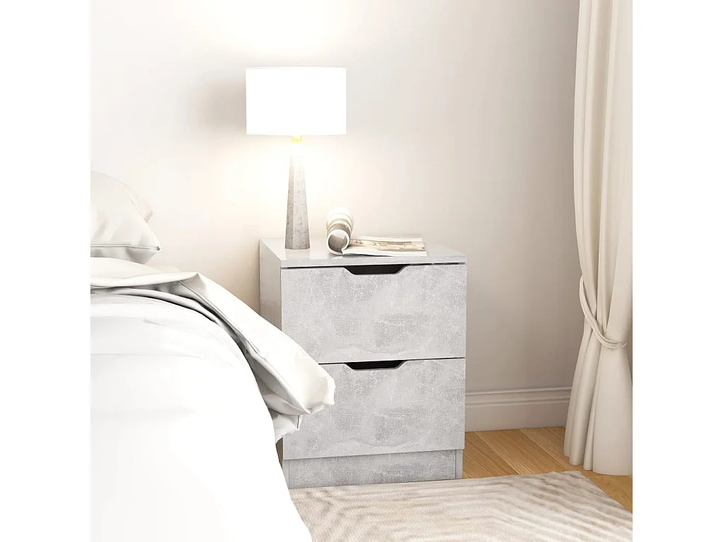 Jenae  Table de chevet gris béton 40x40x50 cm bois d’ingénierie