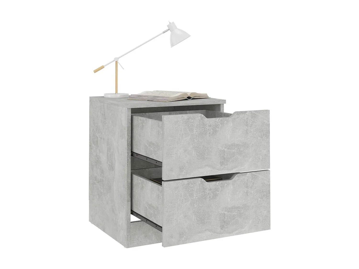 Jenae  Table de chevet gris béton 40x40x50 cm bois d’ingénierie