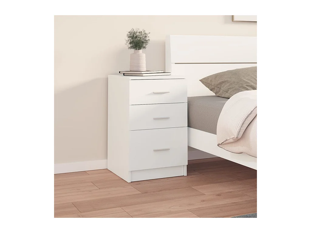 Vacaville  Table de chevet Blanc 40x40x63 cm Bois d’ingénierie