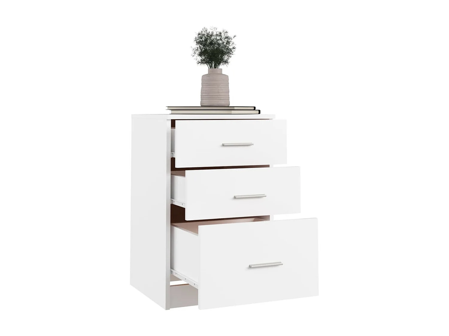 Vacaville  Table de chevet Blanc 40x40x63 cm Bois d’ingénierie