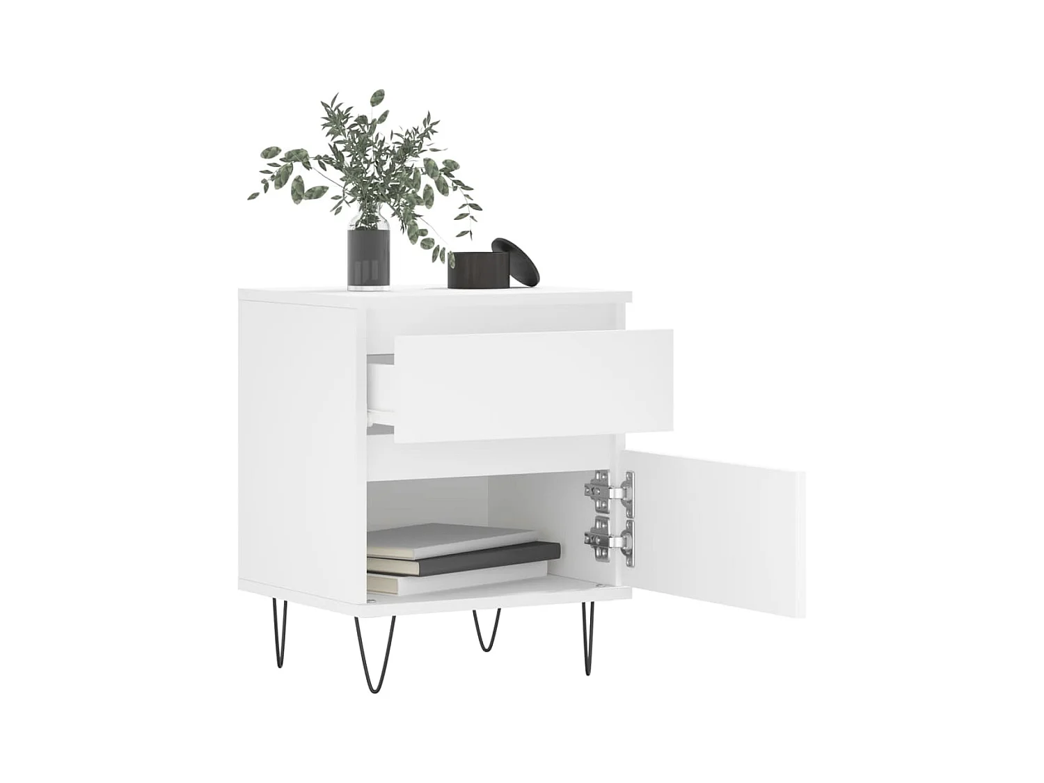 Ineke  Tables de chevet 2 pcs blanc 40x35x50 cm bois d’ingénierie