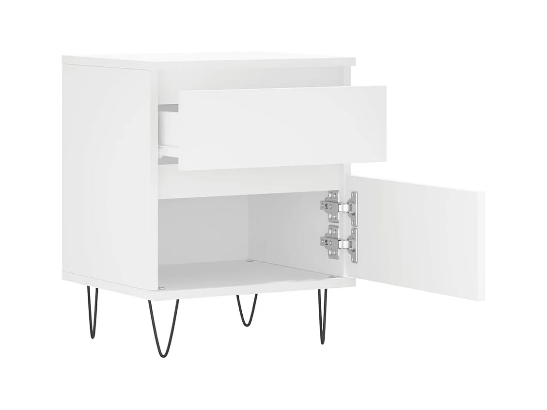 Ineke  Tables de chevet 2 pcs blanc 40x35x50 cm bois d’ingénierie