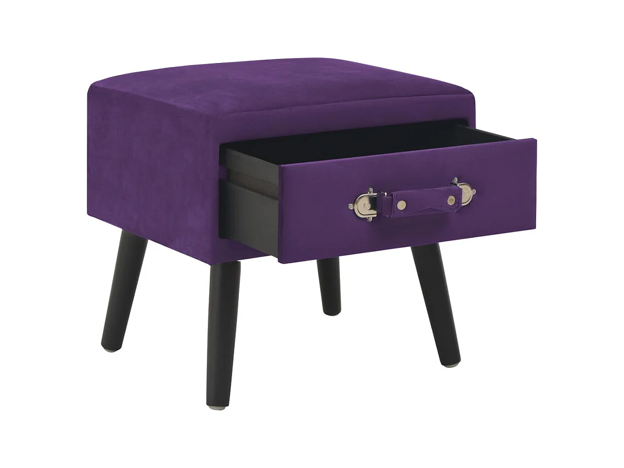 Dorien  Tables de chevet 2 pcs Violet foncé 40x35x40 cm Velours