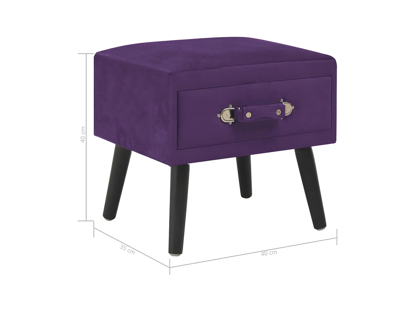 Dorien  Tables de chevet 2 pcs Violet foncé 40x35x40 cm Velours