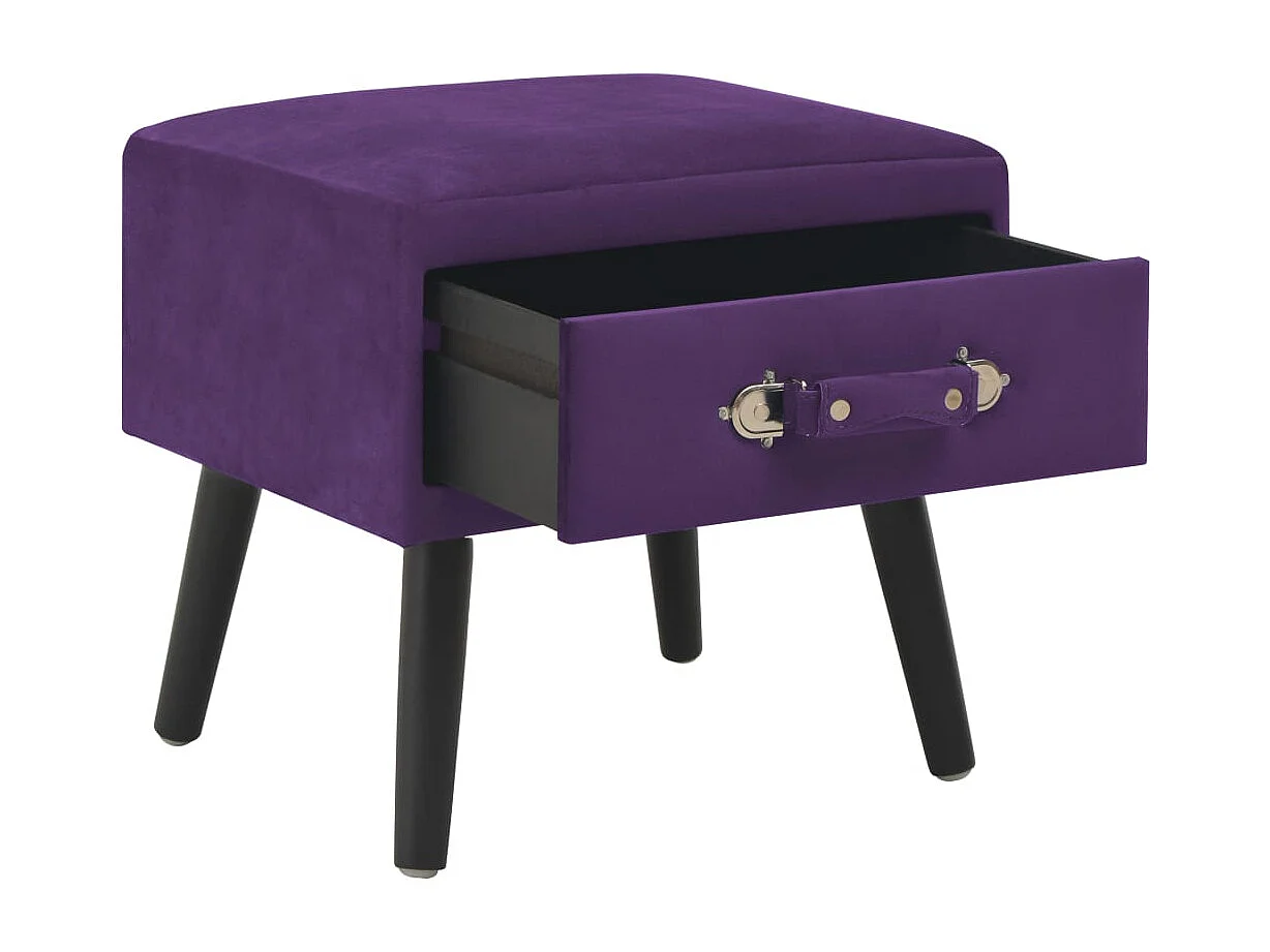 Dorien  Tables de chevet 2 pcs Violet foncé 40x35x40 cm Velours