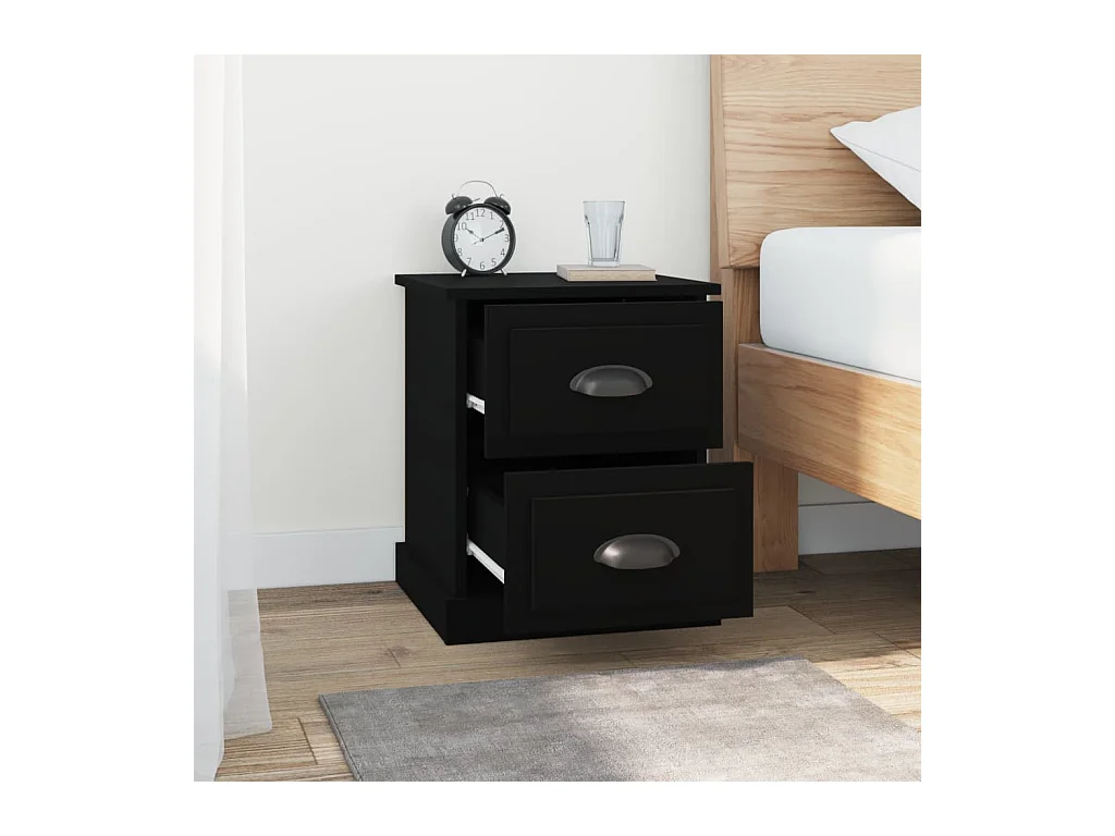 Arras  Table de chevet noir 39x39x47,5 cm bois d’ingénierie