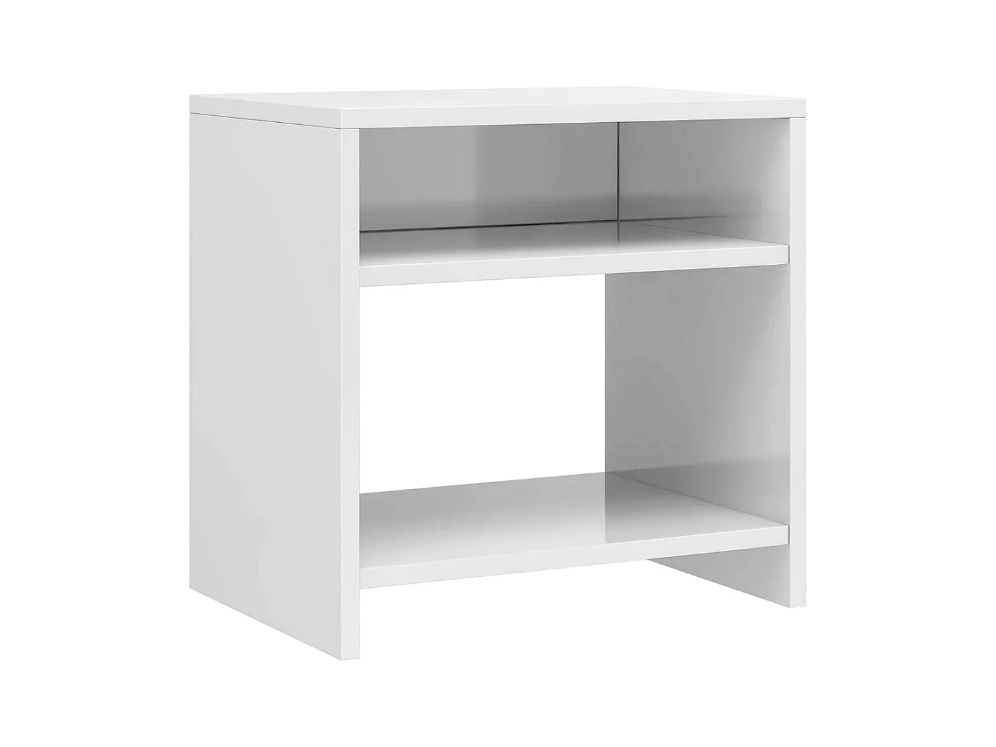 Anelies  Table de chevet Blanc brillant 40x30x40 cm bois d'ingénierie