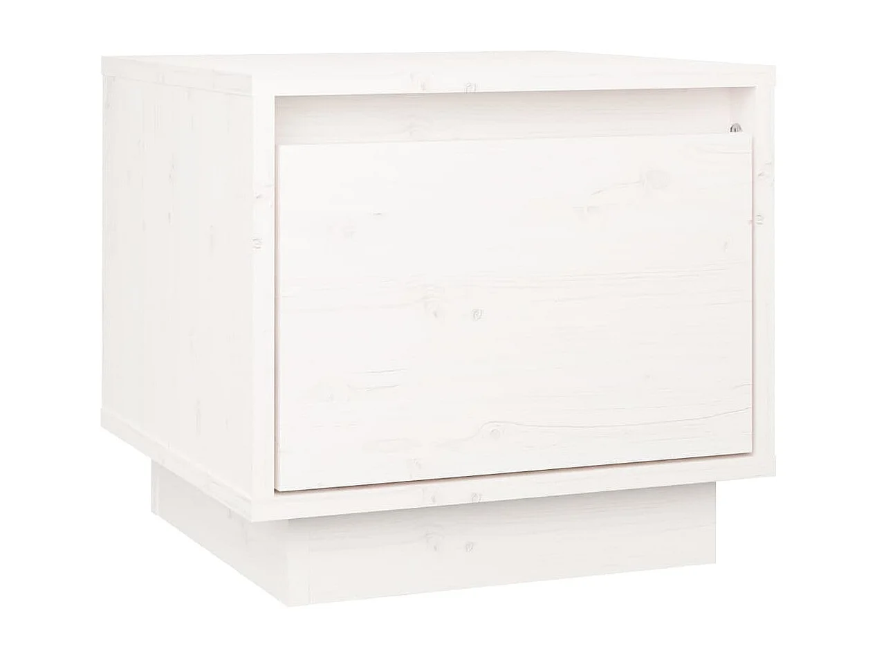 Vidgar  Tables de chevet 2 pcs Blanc 35x34x32 cm Bois de pin solide